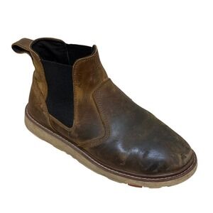 BRUNT Boots Men 10 Brown The Ohman Soft Toe Waterproof Work Leather Chelsea